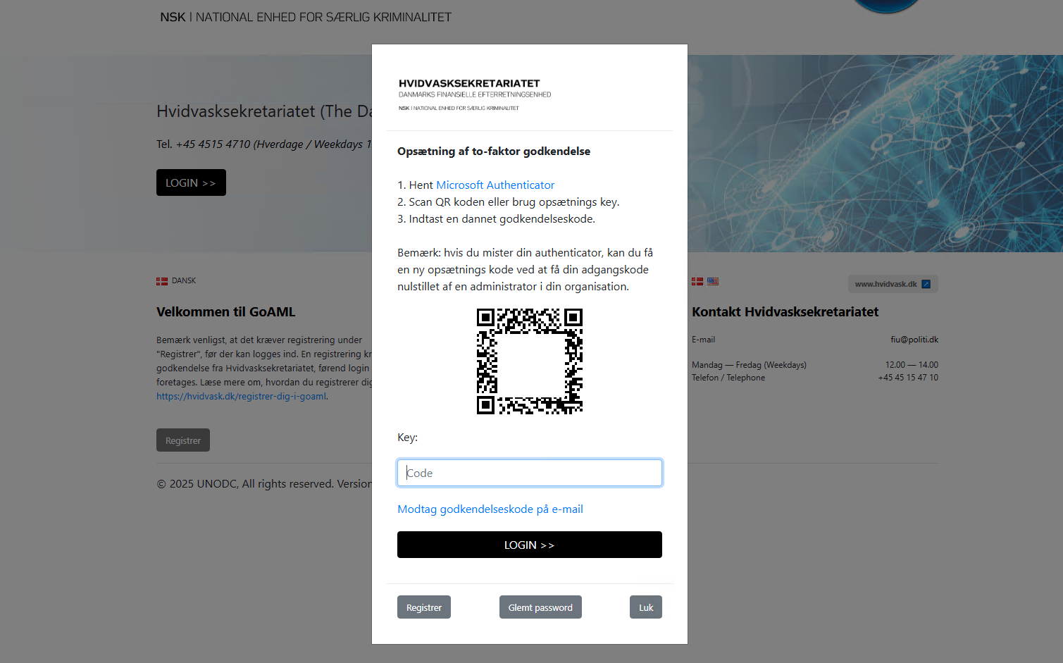GoAML to-faktor med app