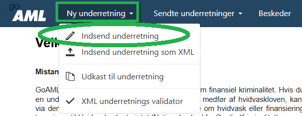 GoAML ny underretning