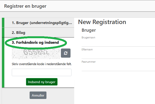 Registrer bruger organisation GoAML