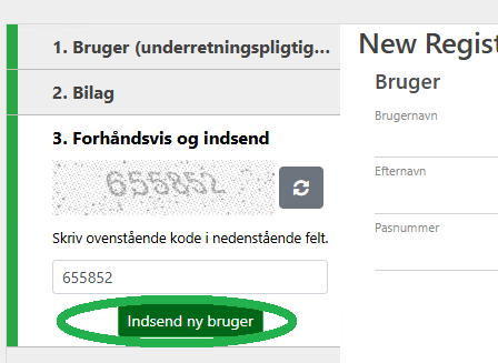 Registrer bruger organisation GoAML