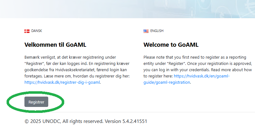 Registrer i GoAML