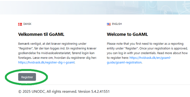 Registrer i GoAML