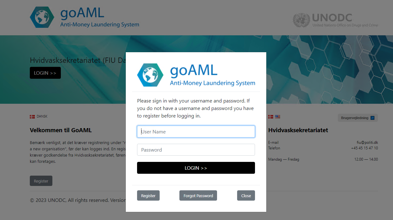 GoAML Login