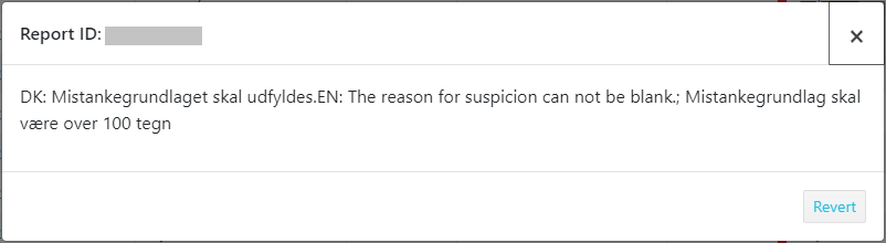Report rejected GoAML