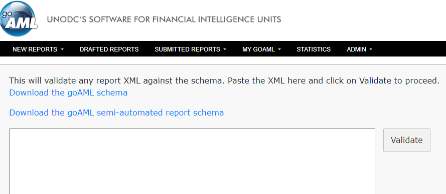 GoAML XML schema
